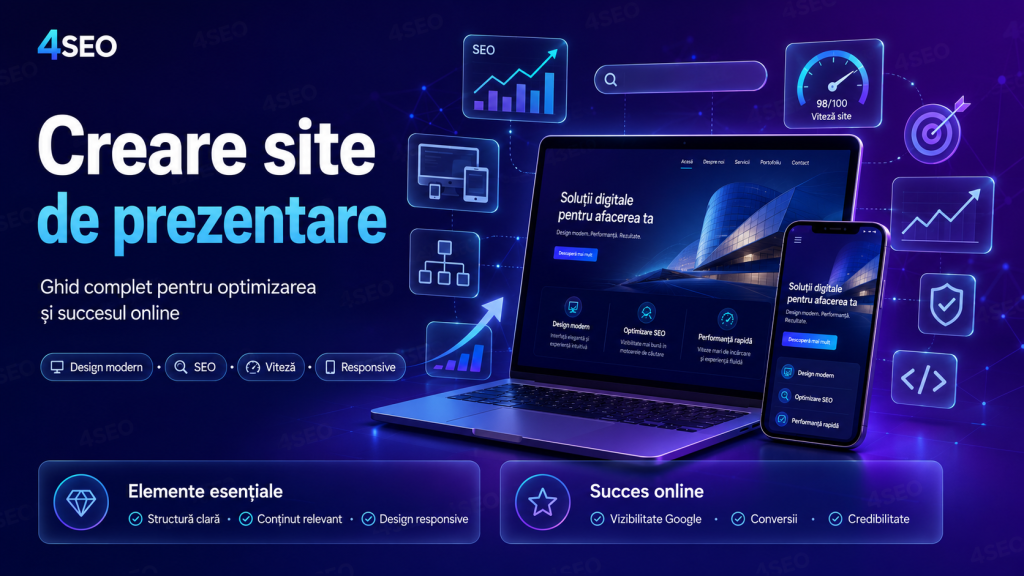 Creare site de prezentare: Ghid complet pentru optimizarea și succesul online