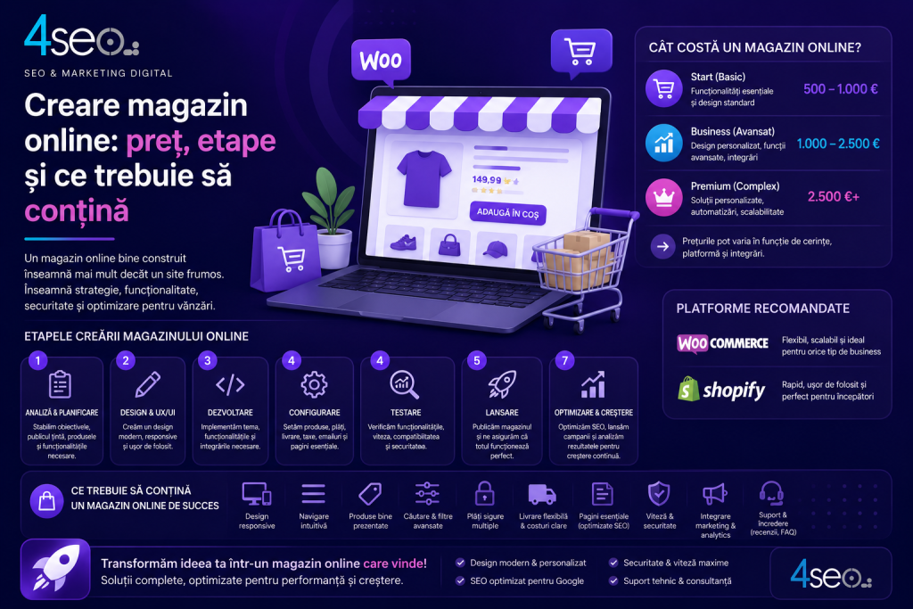 Creare magazin online: preț, etape și ce trebuie să conțină