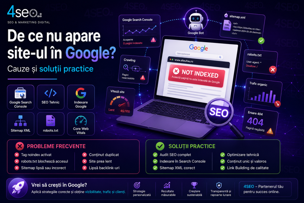 De ce nu apare site-ul în Google? Cauze și soluții practice